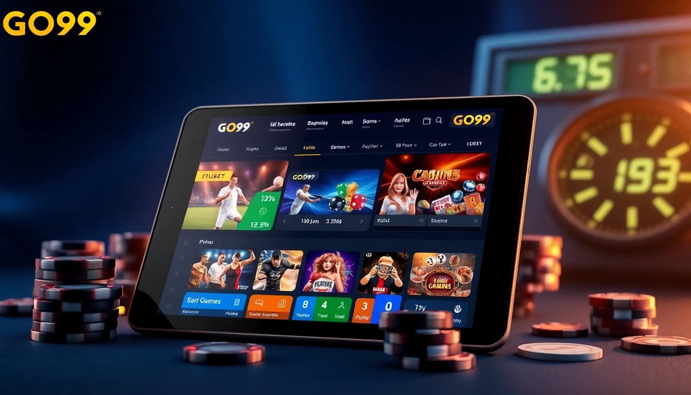 Exciting gaming interface showcasing GO99's diverse online gambling options.