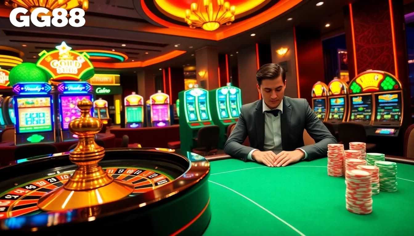 Players enjoying the exciting GG88 gaming experience at a luxurious casino table.