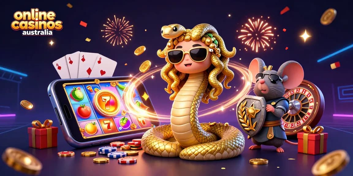 Engage with the vibrant world of online casinos Australia in this colorful 3D illustration showcasing epic game elements.