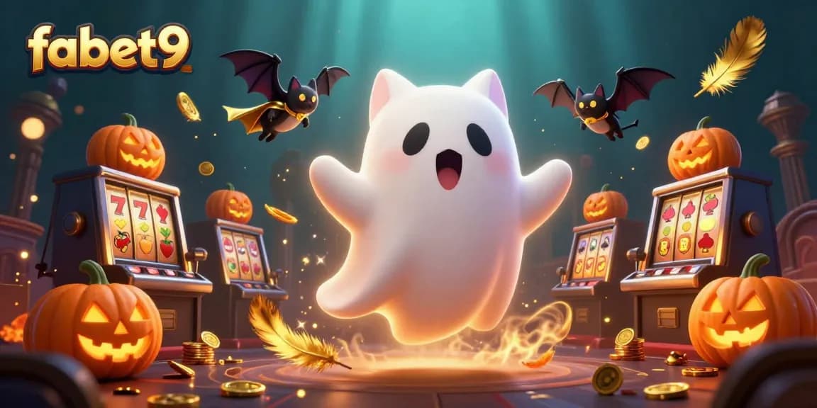 Engage with fabet9's thrilling games in a vibrant haunted casino setting with lively characters.
