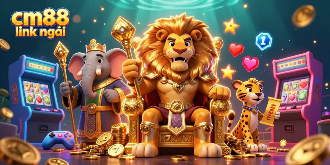 Experience thrilling gameplay with cm88 link mới, featuring vibrant 3D casino visuals and dynamic slot elements.