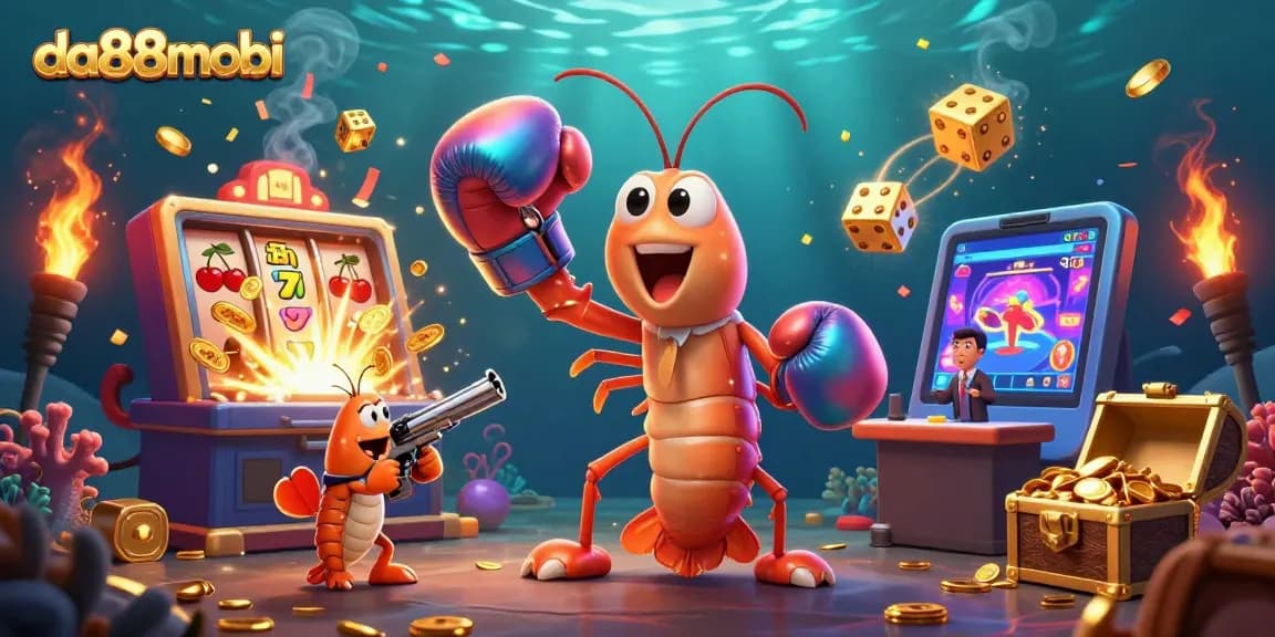 Engage with da88mobi's vibrant ocean-themed casino gaming scene featuring dynamic characters and rich gaming elements.