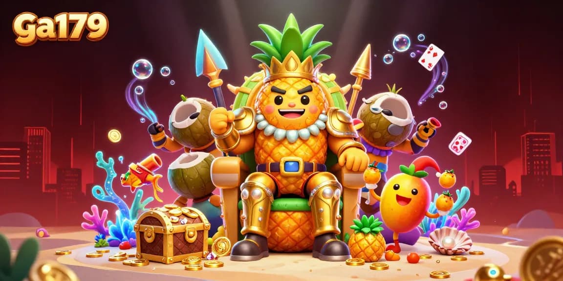 Experience thrilling gambling action at ga179 with colorful characters and casino elements in a vibrant 3D illustration.