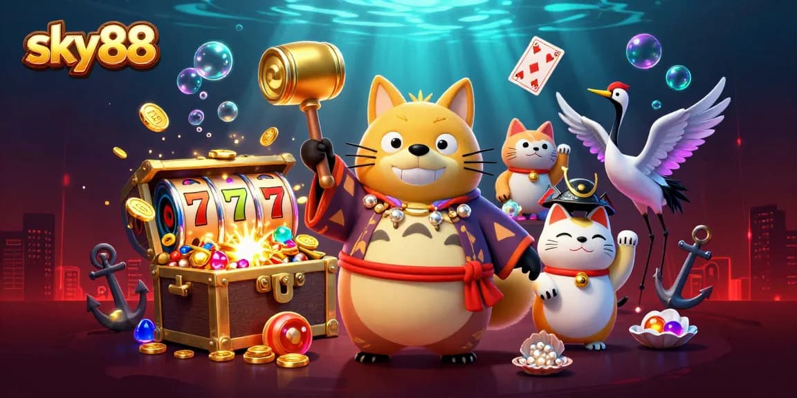 Experience exceptional gameplay at sky88 with vibrant characters and thrilling casino elements.