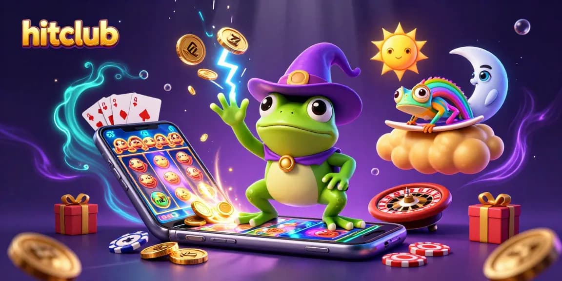 Experience hitclub with a storm of coins and energetic game elements in this vibrant 3D illustration.
