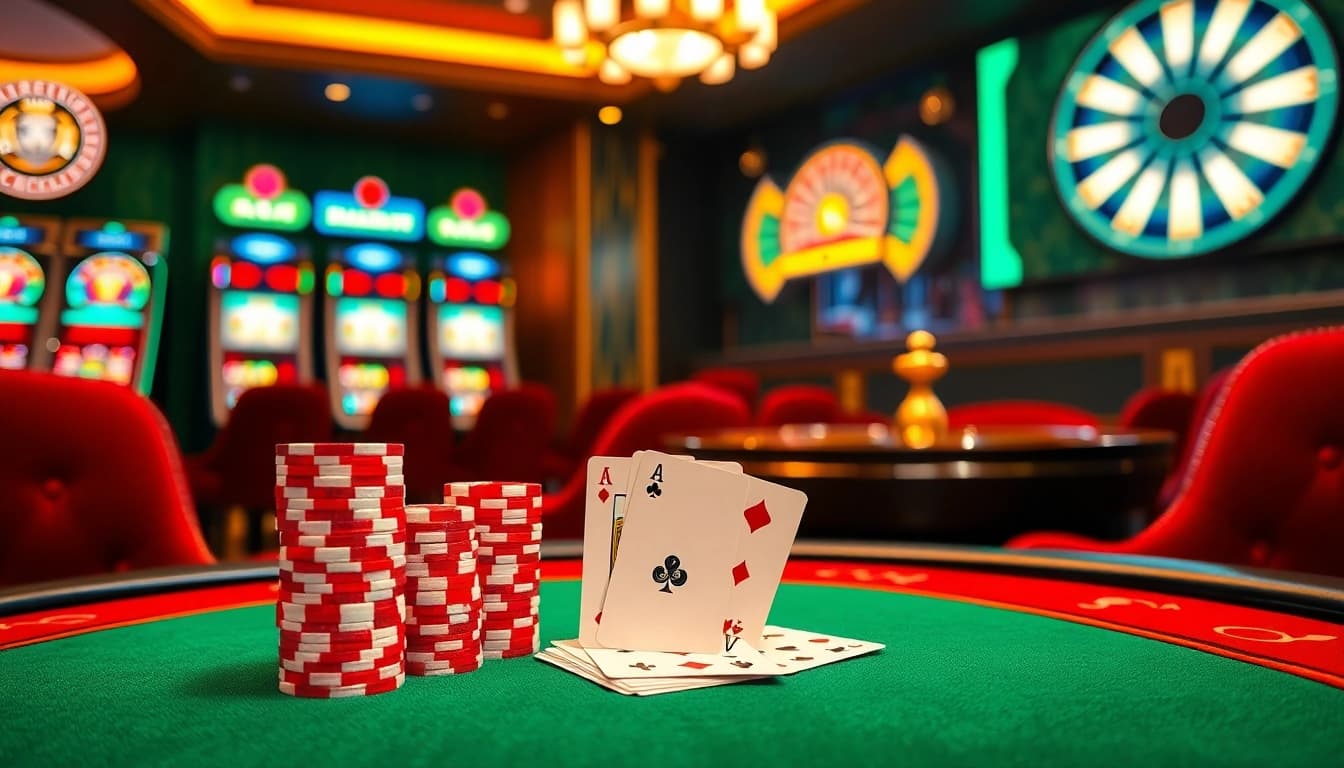 Play poker strategically at U 888 with vibrant chips and casino ambiance.