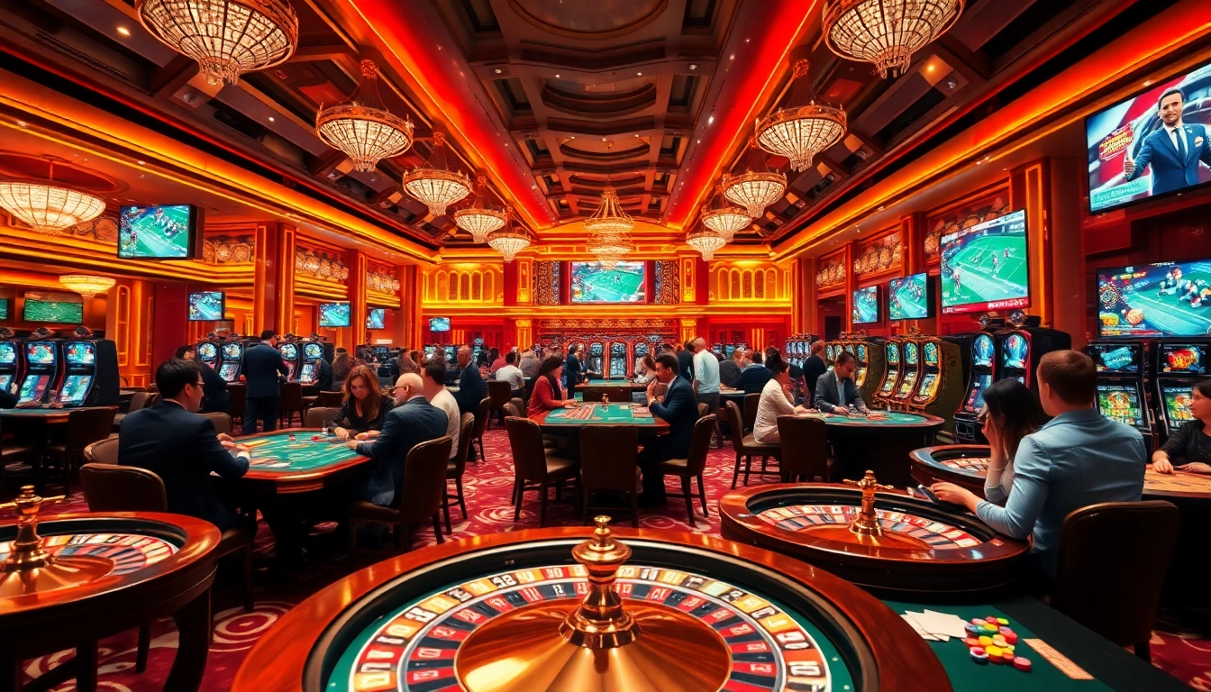 Experience live football with exciting gambling action in a vibrant casino atmosphere.