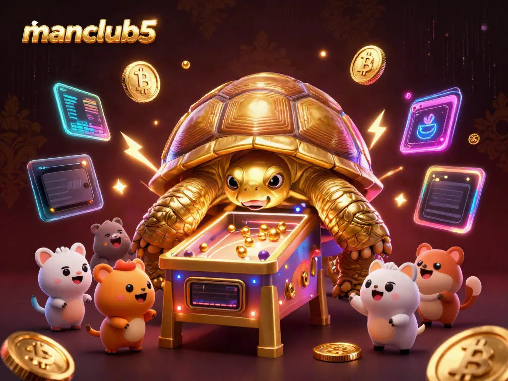Engage in thrilling gaming experiences at manclub5 with vibrant crypto elements and dynamic characters.