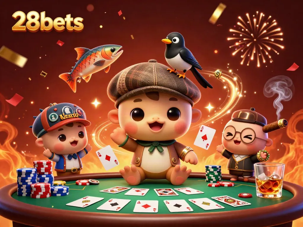 Engage with 28bets at a dynamic casino scene featuring playful Nessie and vibrant elements.