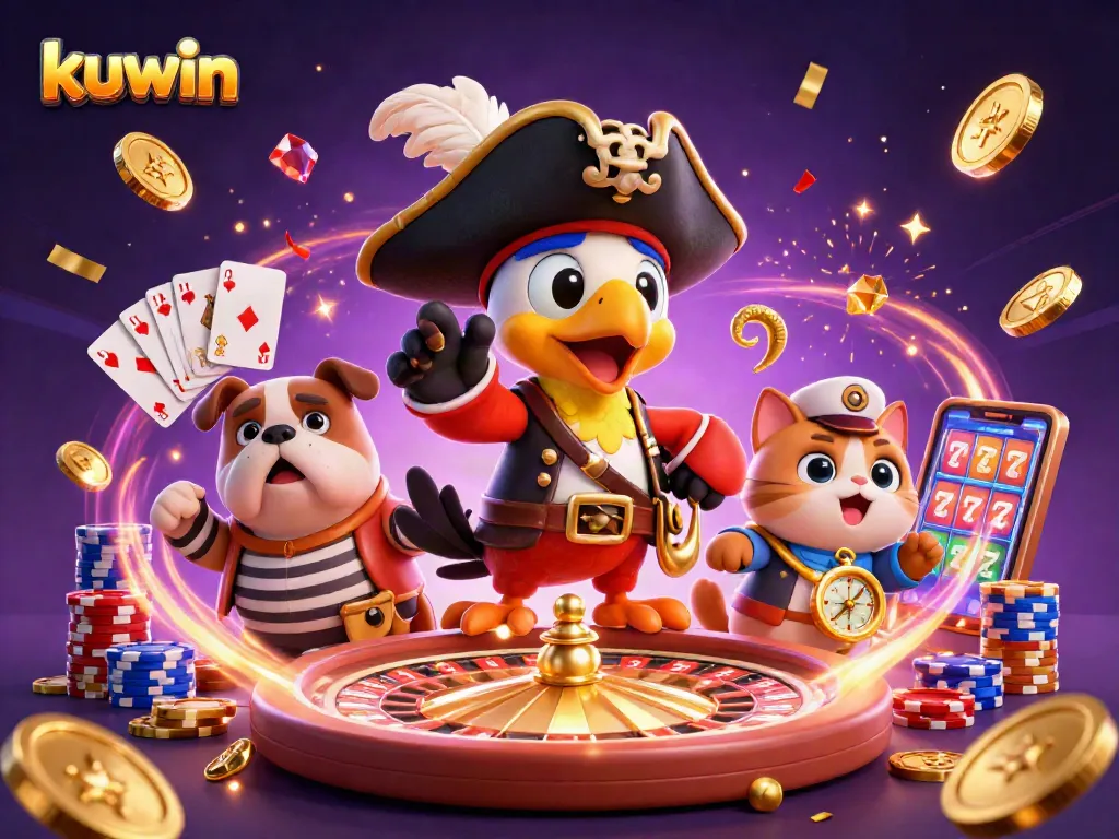 Kuwin brings excitement to life with casino characters and games, capturing thrilling moments.