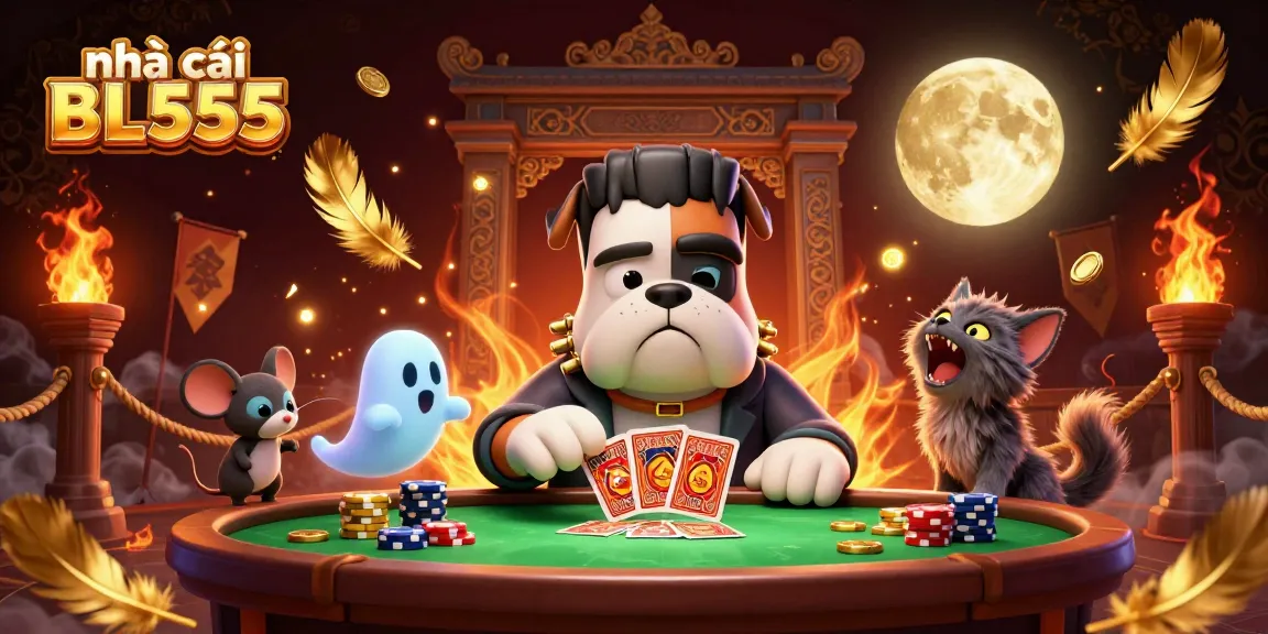 Engage with nhà cái BL555 at a lively card game hosted by a unique 3D monster dealer.
