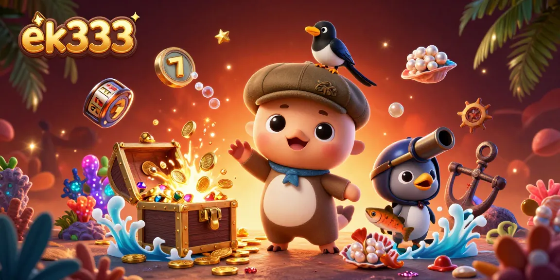 Engage with ek333's vibrant scene of cartoon characters enjoying thrilling casino games.