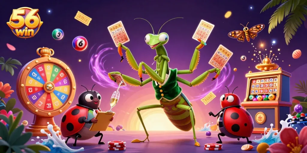 Experience thrilling gaming with the vibrant 56 win casino scene filled with dynamic elements.