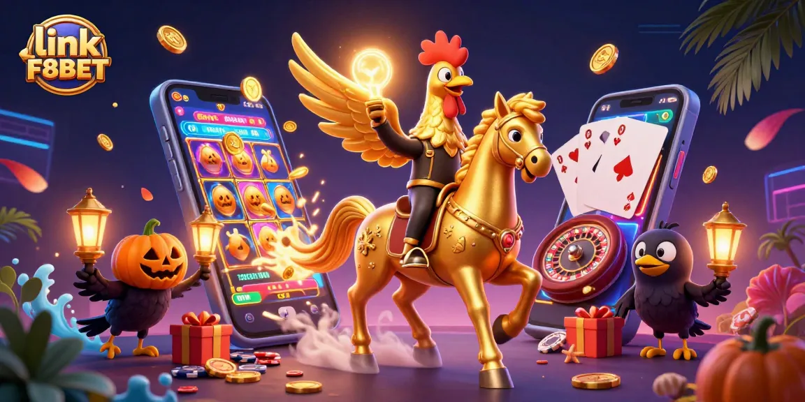 Experience the thrill of gaming with link F8BET in this vibrant casino scene featuring dynamic characters and games.