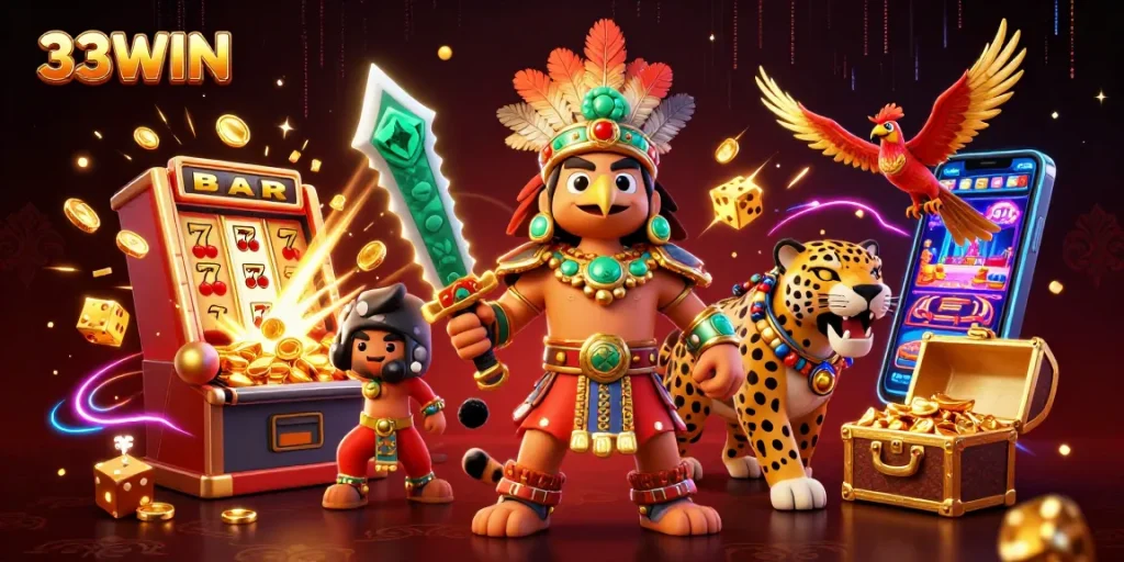 Experience the thrill at 33WIN with jackpot slots, vibrant characters, and explosive wins!