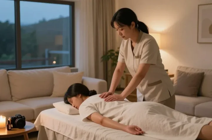 Relaxing 하남출장마사지 experience at home with a professional therapist providing soothing care in a calming atmosphere.